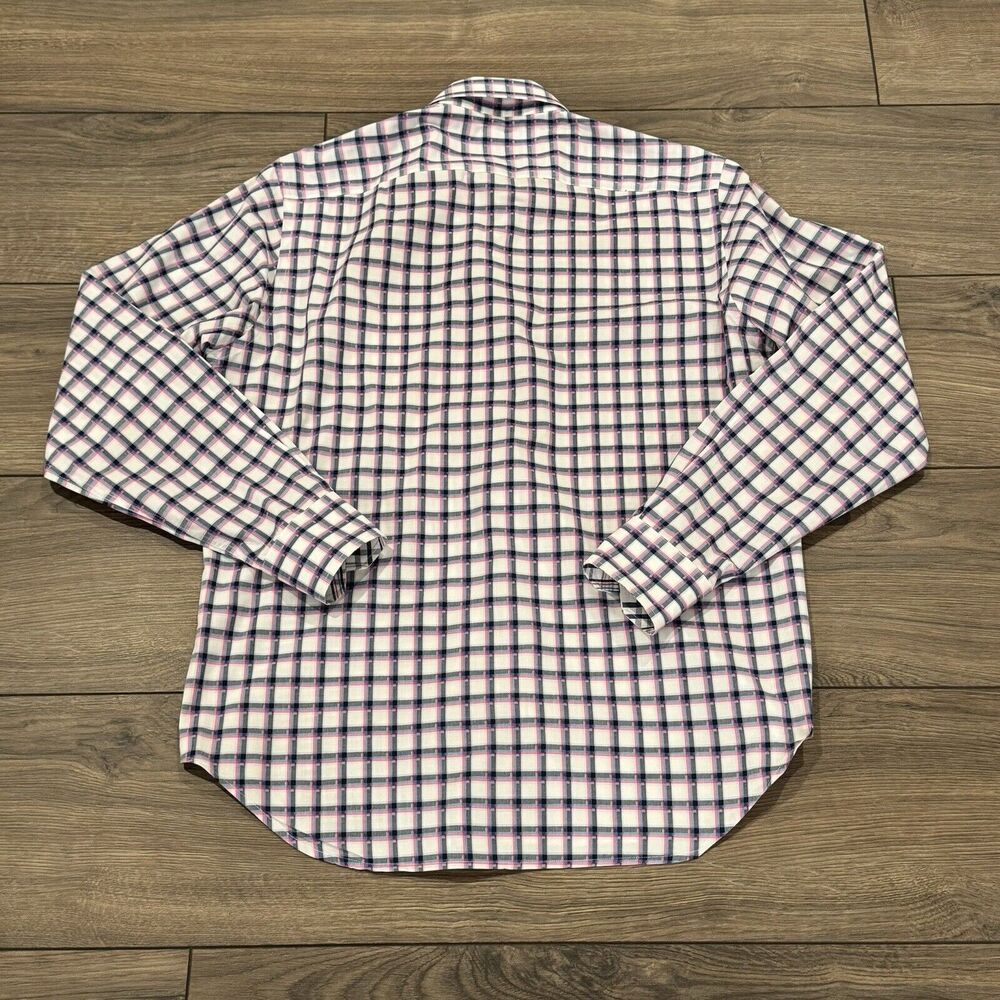 Tailorbyrd Button Down Shirt Men's Size Medium Pink Blue Long Sleeve - Picture 7 of 7